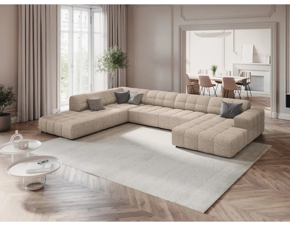 Bézs sarokkanapé (bal oldali-U alakú) Chicago – Cosmopolitan Design