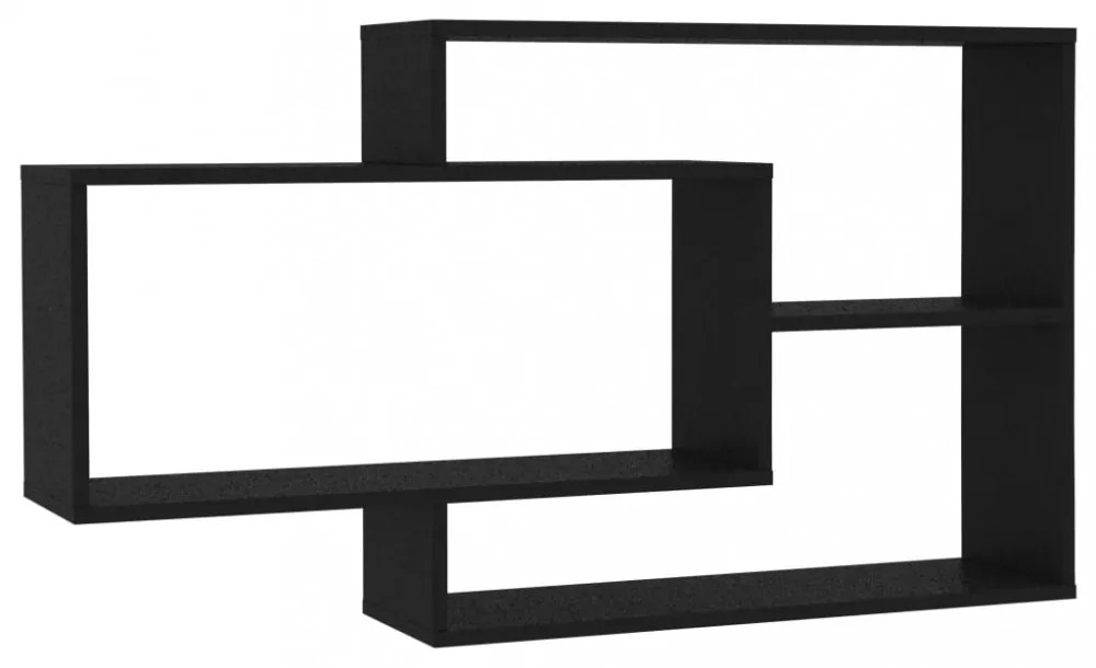 fekete szerelt fa fali polc 104 x 20 x 58,5 cm