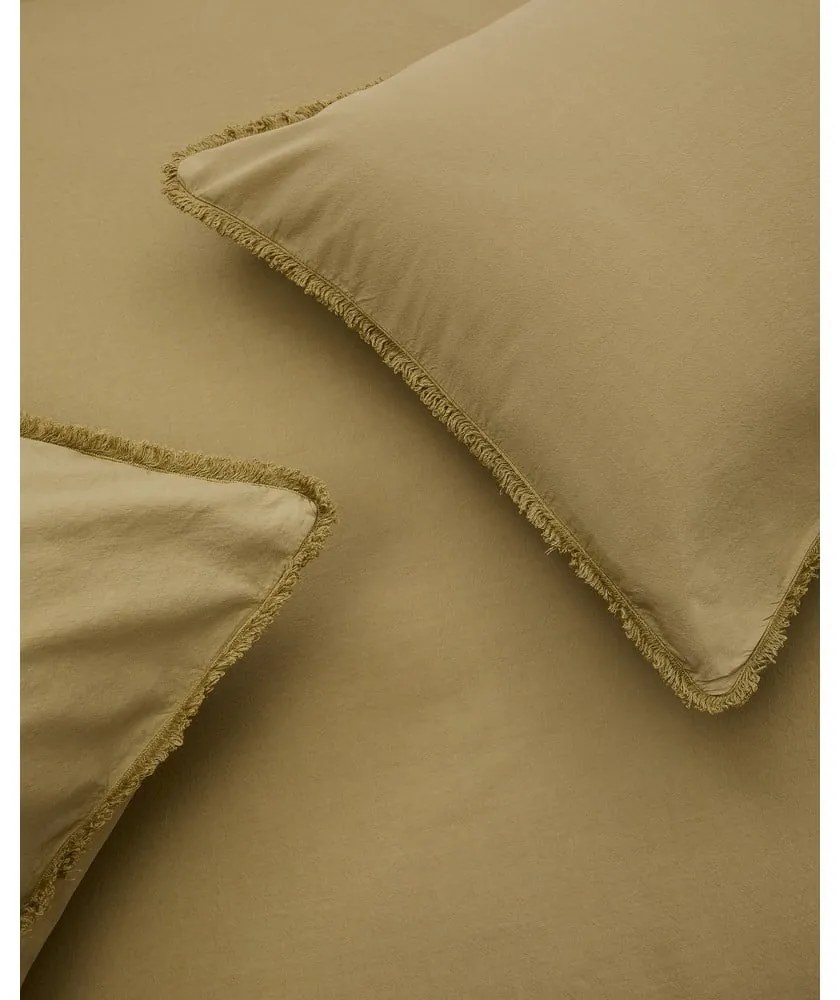 Sárga-zöld kétszemélyes hosszabbított pamut-perkál ágyneműhuzat 260x240 cm Sifinia – Kave Home