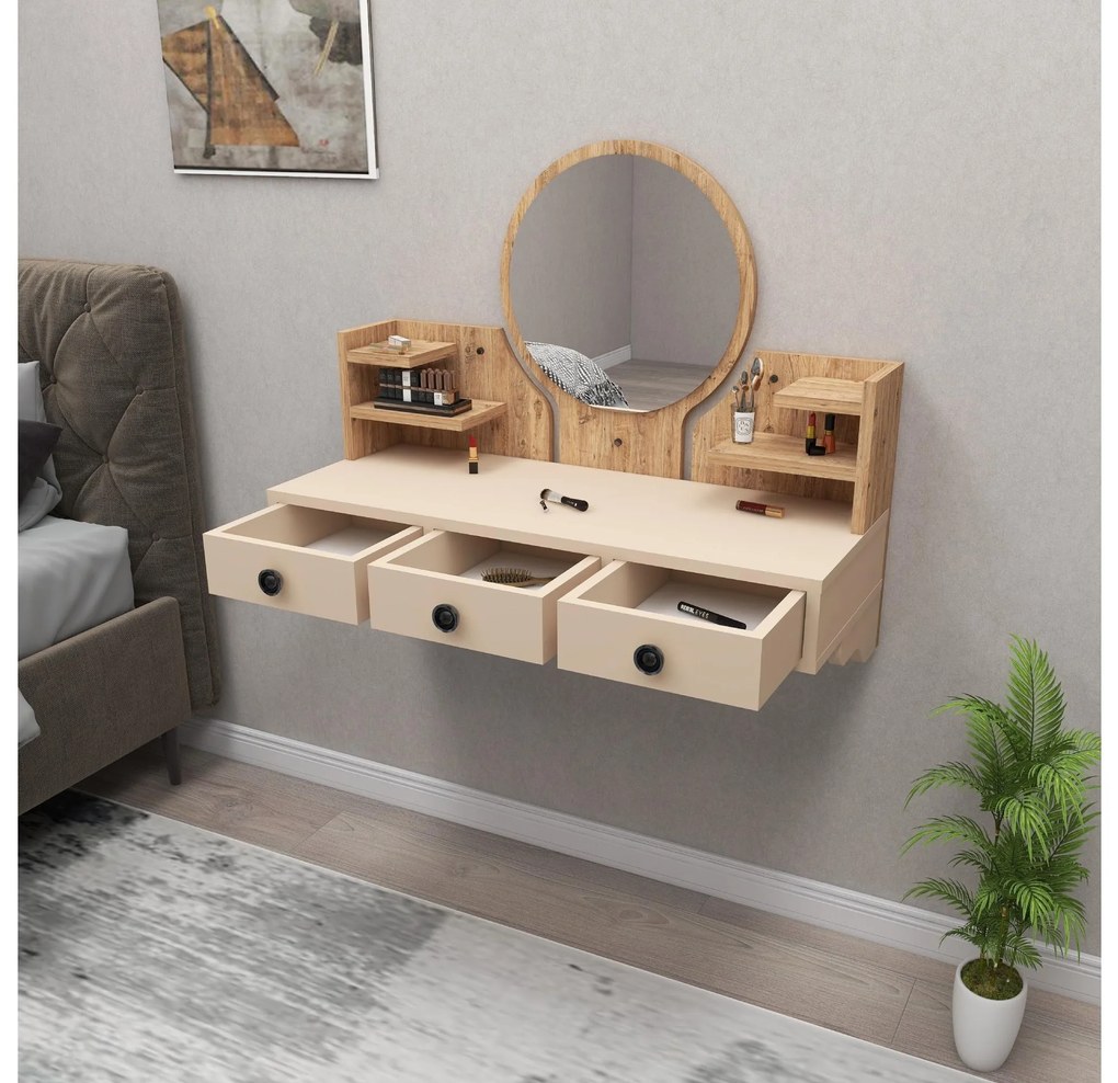 Fésülködőasztal Makole (atlanti fenyő + bézs) . 1094113