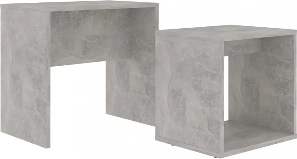 betonszürke szerelt fa dohányzóasztal szett 48 x 30 x 45 cm