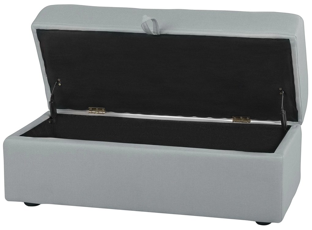 Világosszürke Dekoratív Ágyneműtartós Kanapéágy Ottománnal FALSTER Beliani