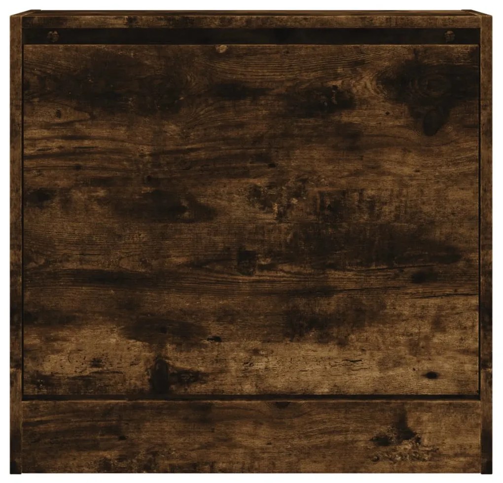 füstös tölgy színű szerelt fa cipőszekrény 60 x 21 x 57 cm
