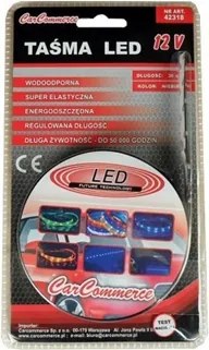 12V-os kék Led szalag, vízálló, 60 cm