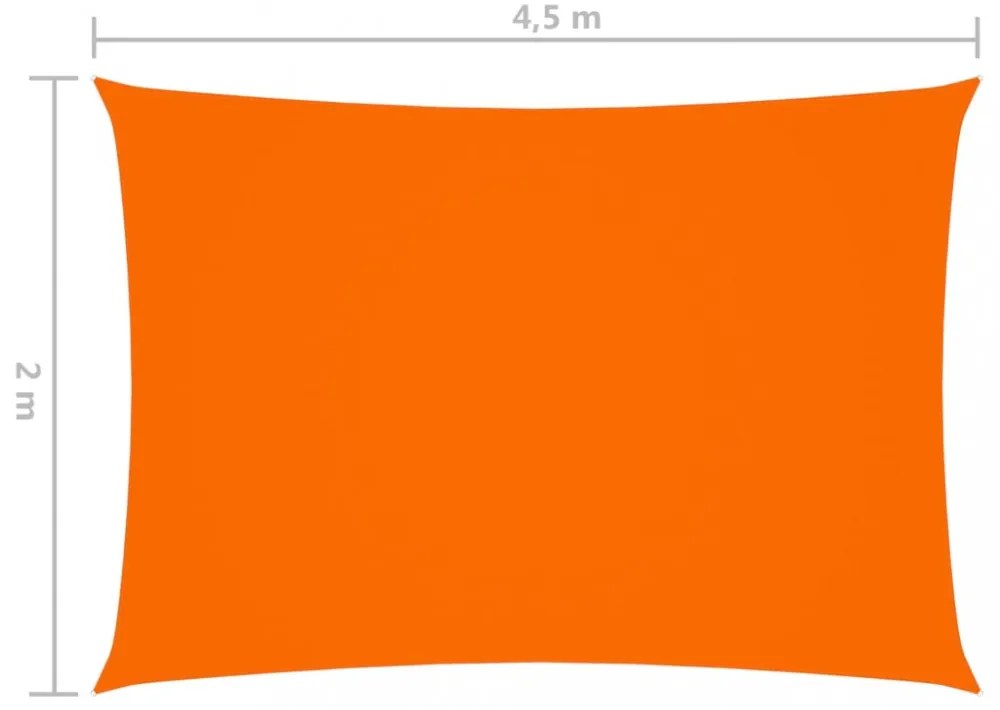 narancssárga téglalap alakú oxford-szövet napvitorla 2 x 4,5 m