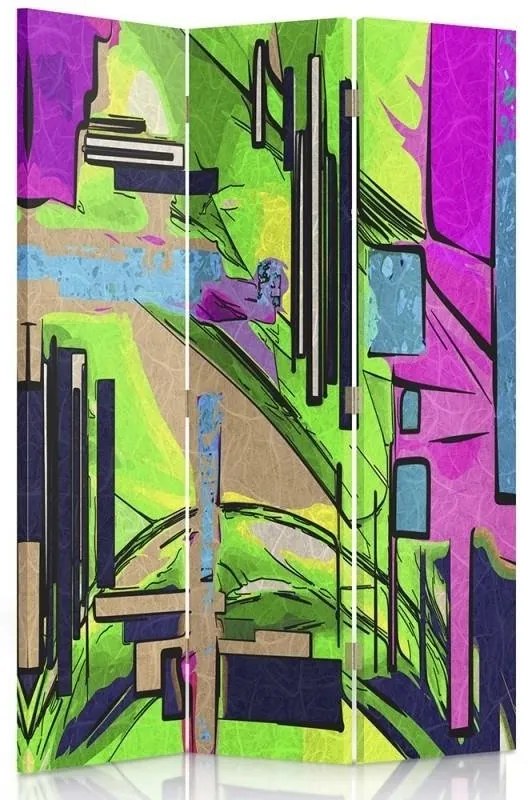 Gario Paraván Absztrakt tájkép Méret: 145 x 170 cm, Kivitelezés: Klasszikus paraván