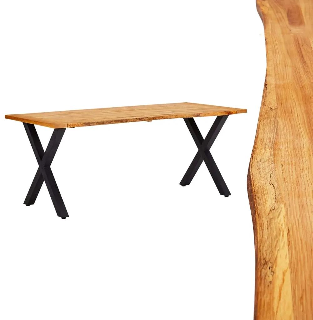 vidaXL természetes színű tömör tölgyfa étkezőasztal 180 x 90 x 75 cm