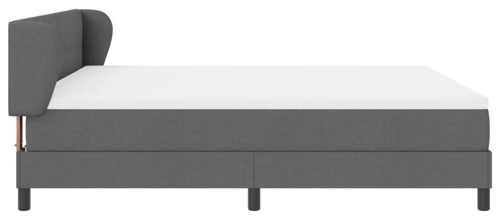 Boxspring Ágy Mattal Sötétszürke 180x200 cm Szövet