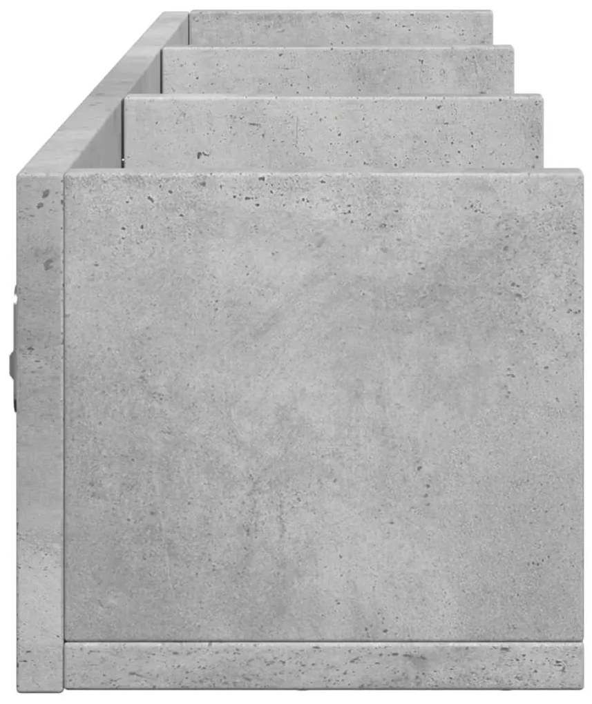 2 db betonszürke szerelt fa faliszekrény 75x18x16,5 cm