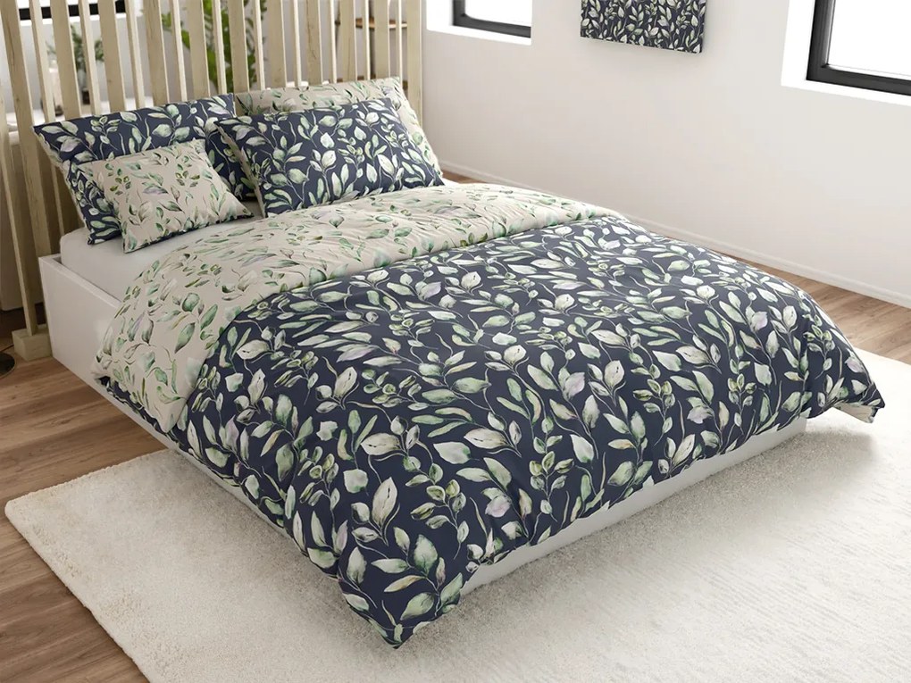Mikroszálas ágyneműhuzat DREAMFLOR fekete-bézs Ágyneműhuzat mérete: 2 db 70 x 90 cm | 200 x 220 cm