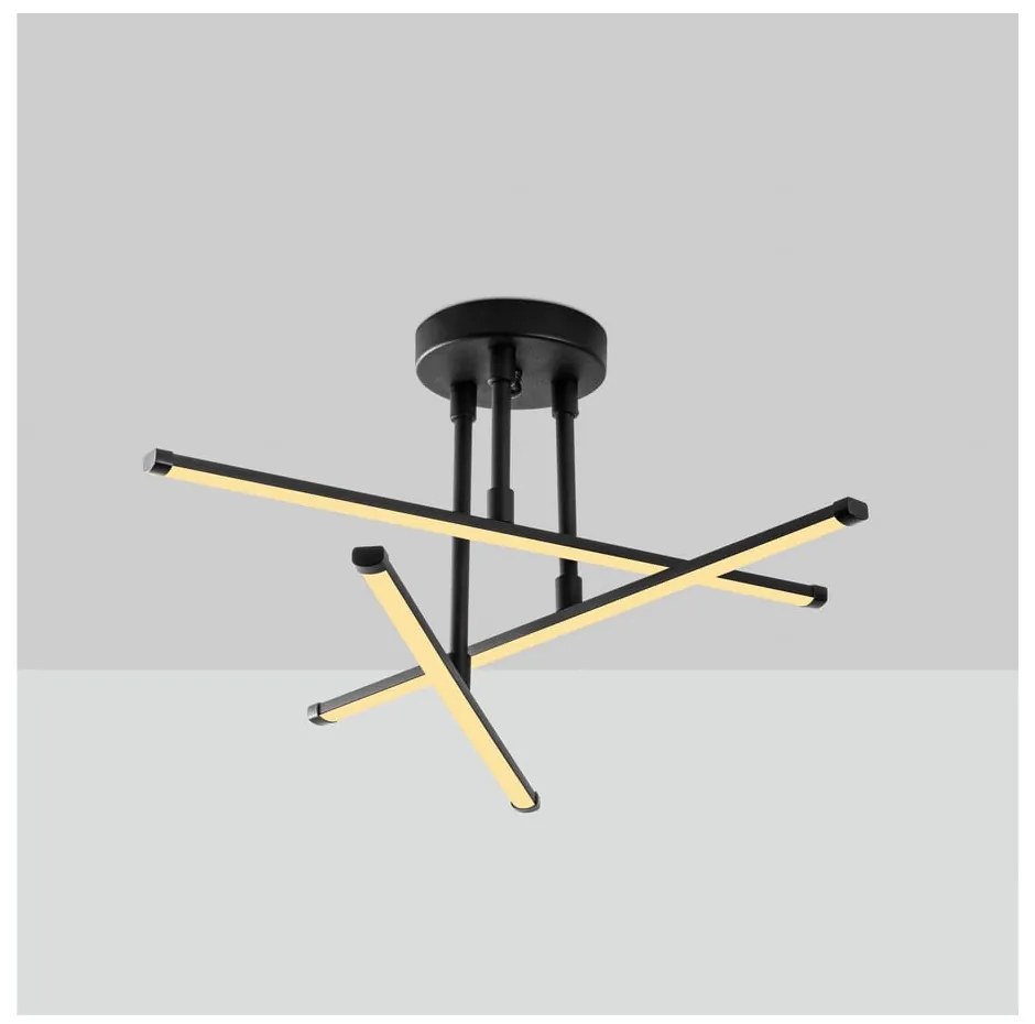 Fekete LED mennyezeti lámpa 26x51 cm Ledflower – Opviq lights