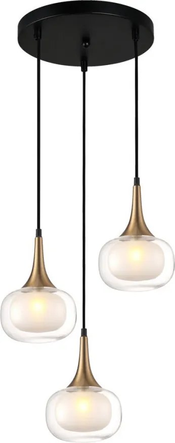 ITALUX PND-99709-3A-BRO-CL KONILA Többágú Függesztett Lámpa Sárgaréz, Átlátszó G9 IP20