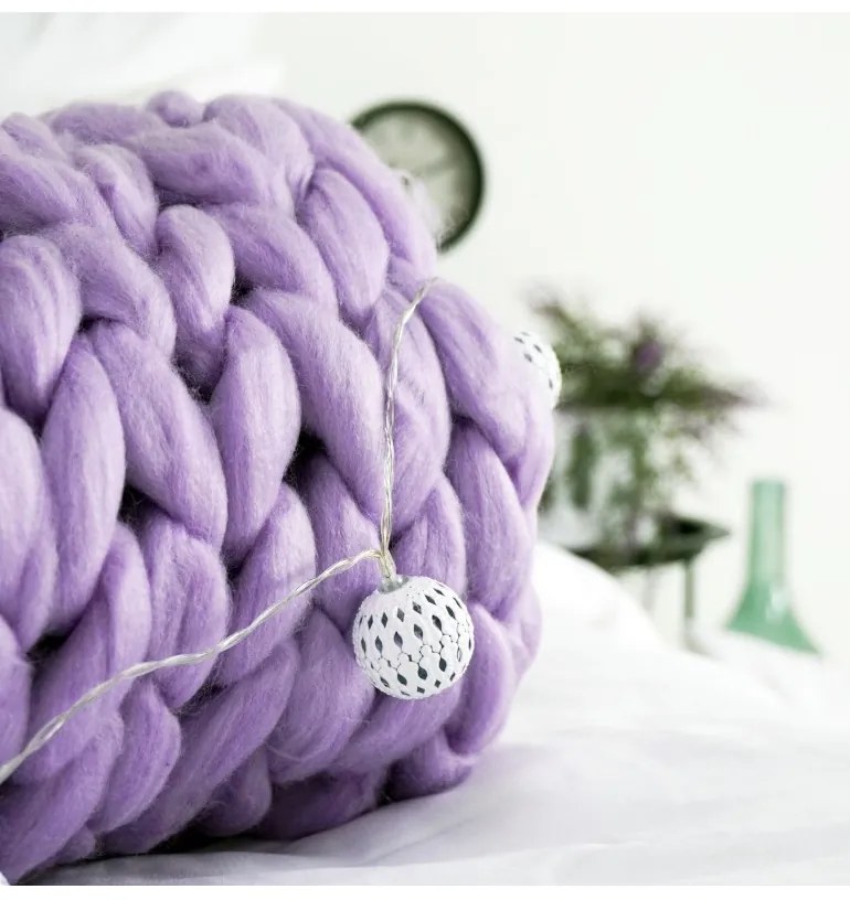 EMI lila kötött takaró 100 x 120 cm