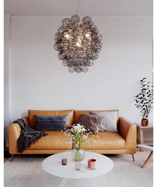 ByRydens 4202230-4500 - DELUXE zsinóros csillár 4xE14/5W/230V szürke/füstszínű