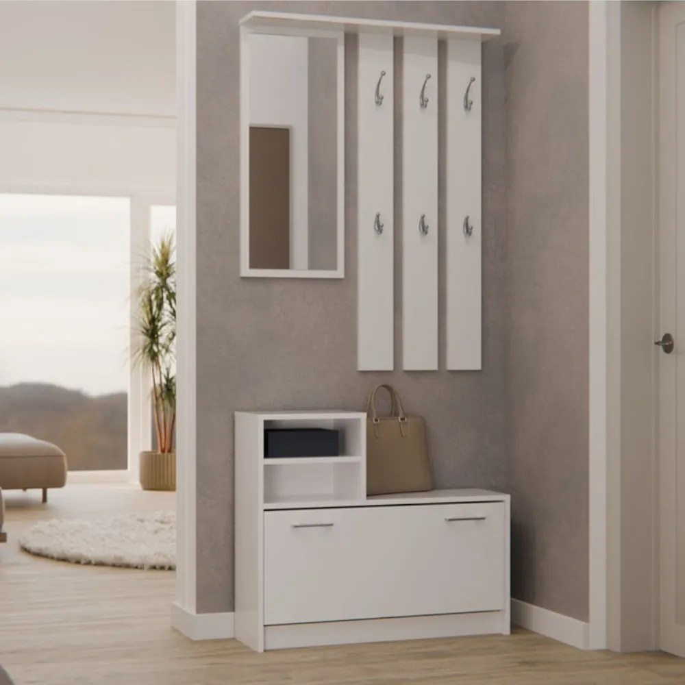 Drohmo GAR előszobafal, 85x180x24 cm, fehér