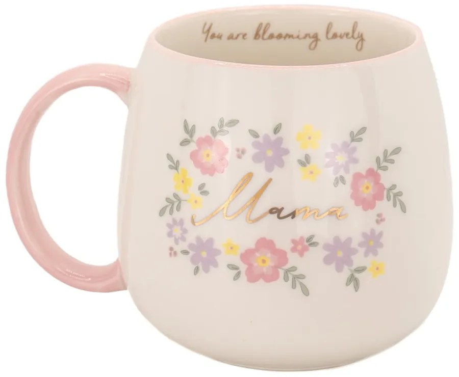 Világos rózsaszín porcelán bögre 450 ml Mama You Are Blooming – Sass & Belle