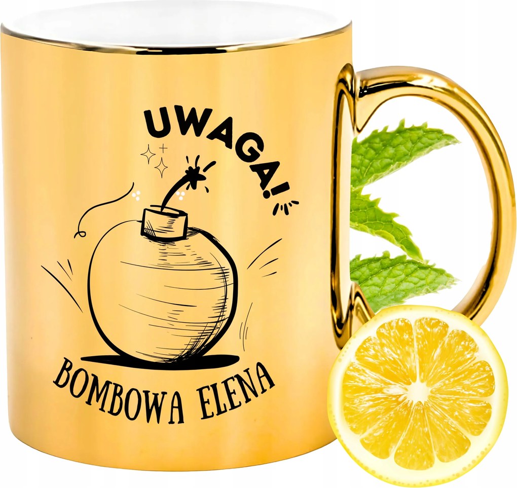 Prémium Arany Csillogó Bögre Elena Ajándék Nyomtatott Fotóval