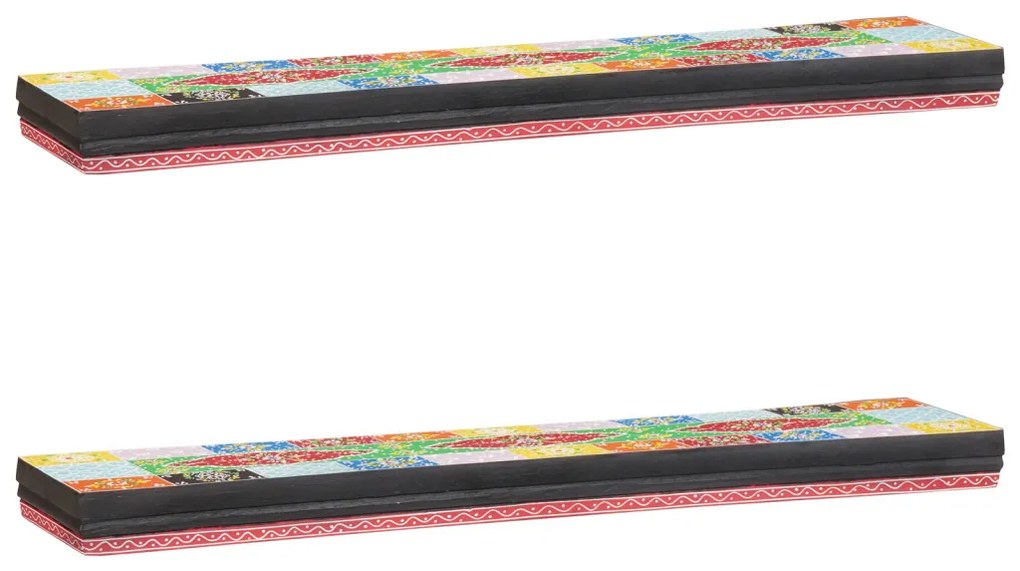 fali polcok 2 db 100x20x6 cm tömör mangófából