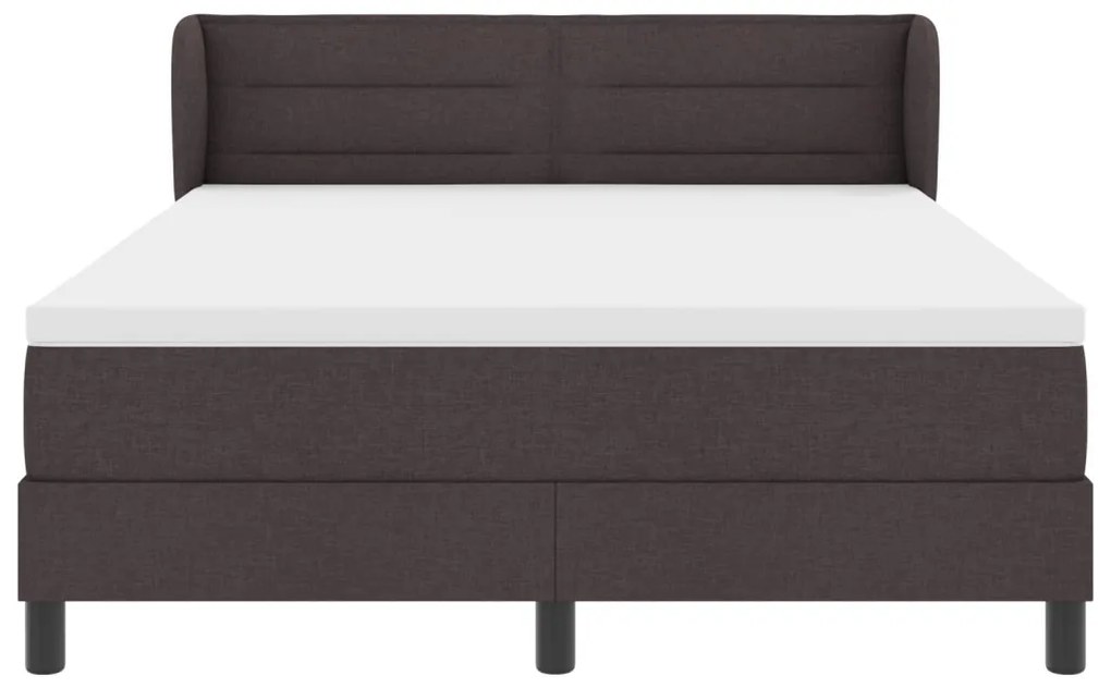 Boxspring ágy matraccal, sötétbarna, 140x190 cm, szövet