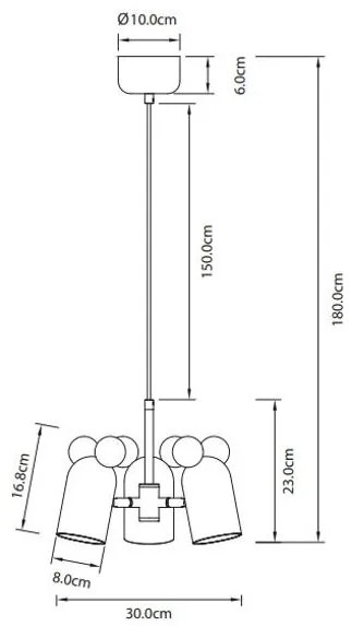 Lámpa Mennyezeti lámpatest MOUSE II, 2035, max.250V, 50/60Hz, 3*E27, max.25 W,  IP20, átmérő 30 cm, kék