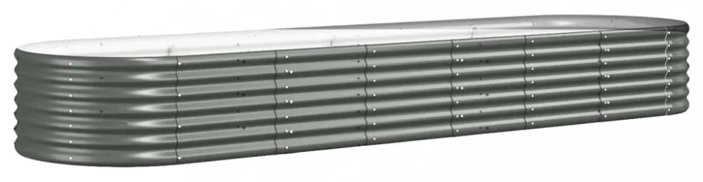 szürke horganyzott acél kerti magaságyás 296x80x36 cm