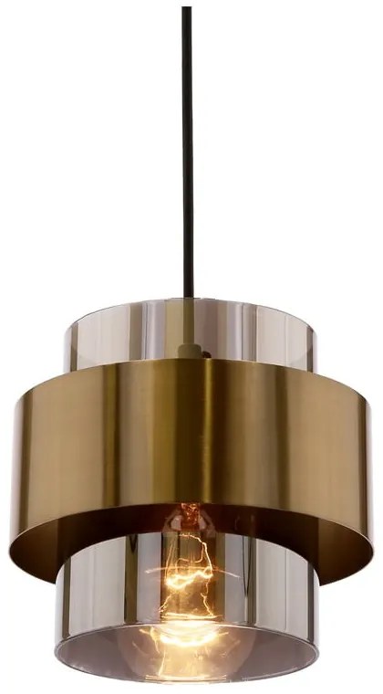 Fekete függőlámpa üveg búrával ø 18 cm Spiega – Candellux Lighting