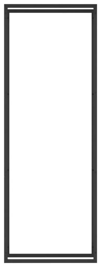 fekete acél tűzifatároló állvány 80 x 28 x 222 cm