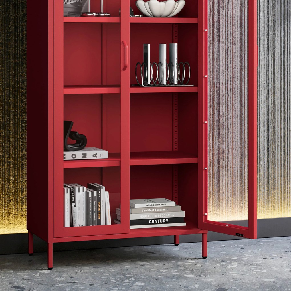 ANGELO vitrin, 800 x 1850 x 450 mm, Modern: piros