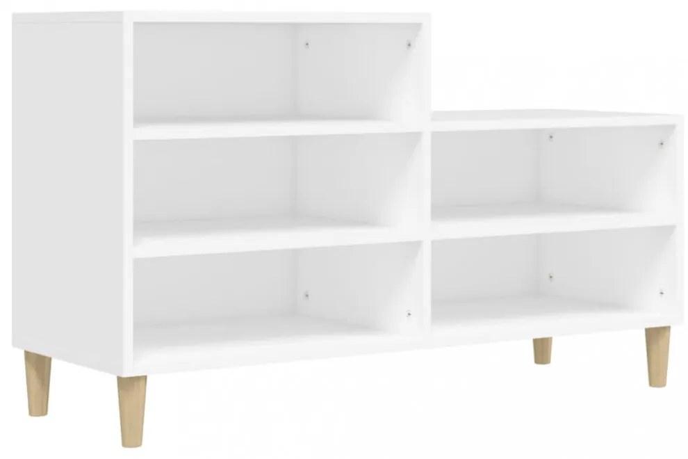 fehér szerelt fa cipősszekrény 102x36x60 cm