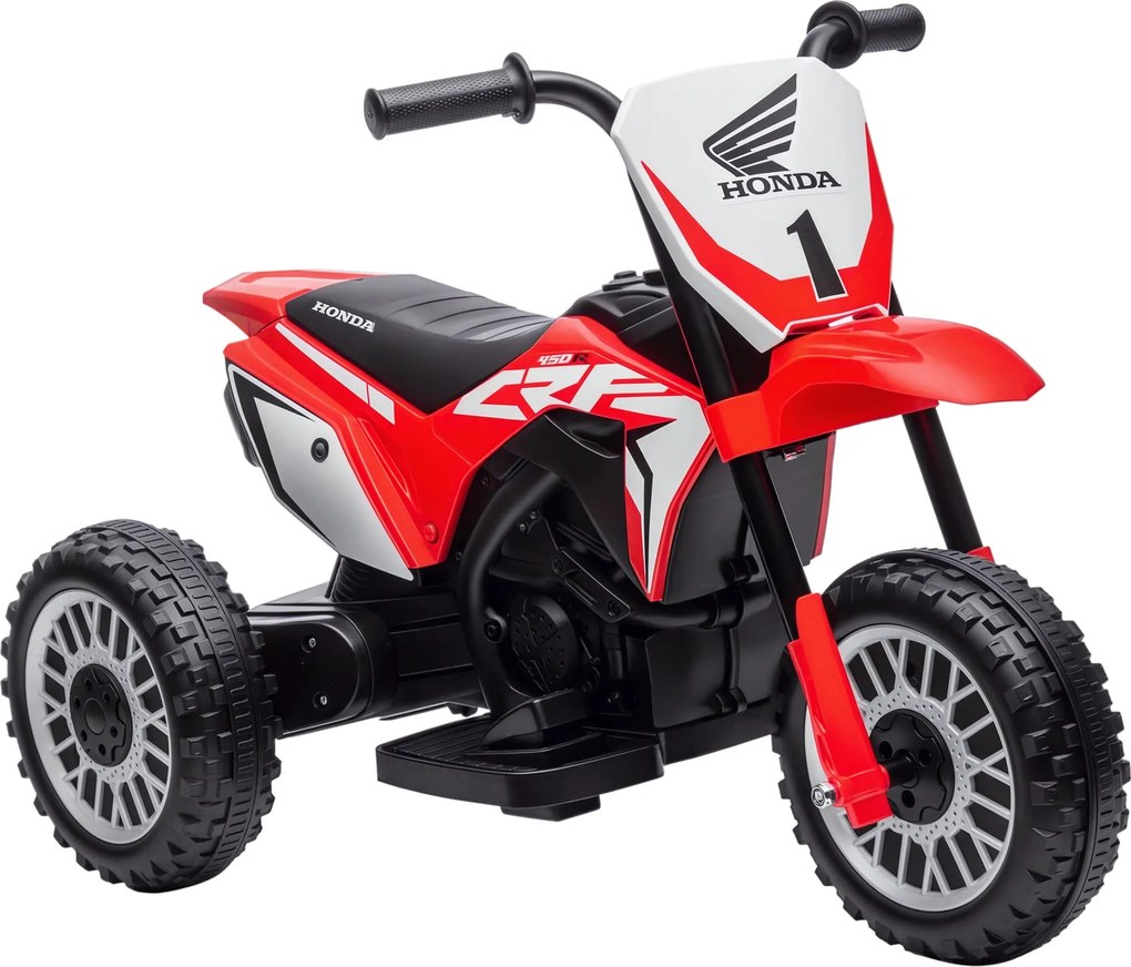 HOMCOM Elektromos Gyerekmotor, Elektromos Motor Hanggal, Indítási Zenével, Gyerek Elektromos Kerékpár 1,5-3 éves gyermekeknek Piros | Aosom