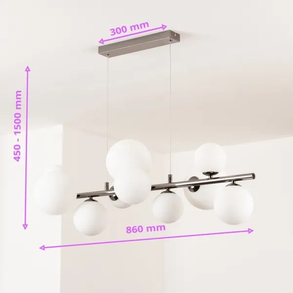 Brilagi - LED csillár kábelen MILLA 10xG9/3W/230V fekete króm/fehér