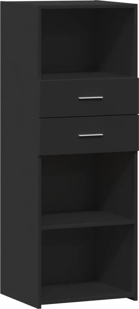 vidaXL fekete szerelt fa magasszekrény 45 x 42,5 x 124 cm
