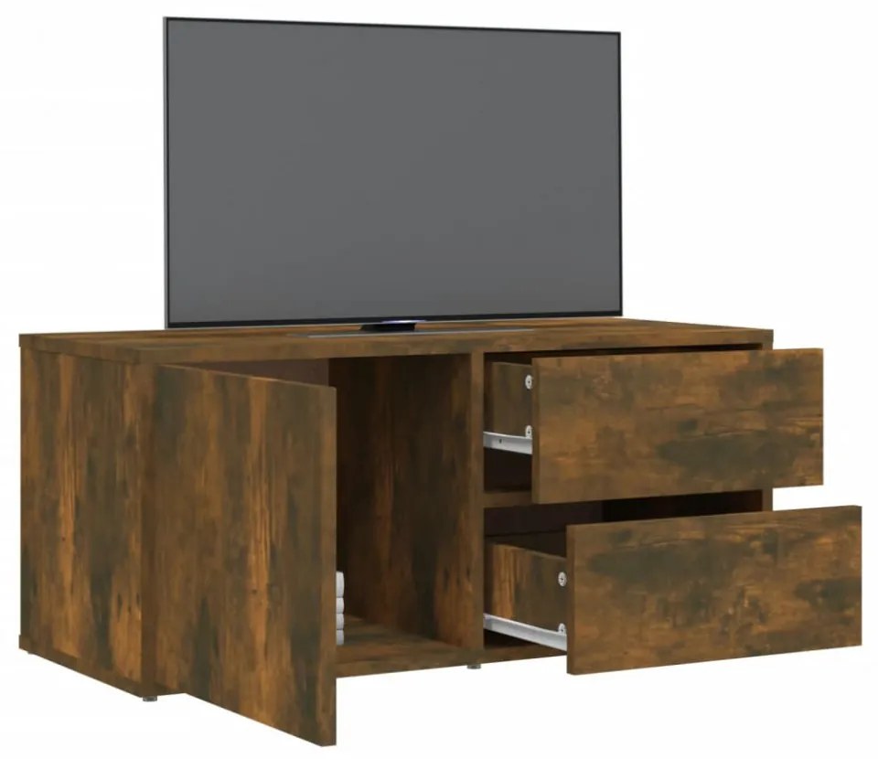 füstös tölgy színű szerelt fa TV-szekrény 80 x 34 x 36 cm