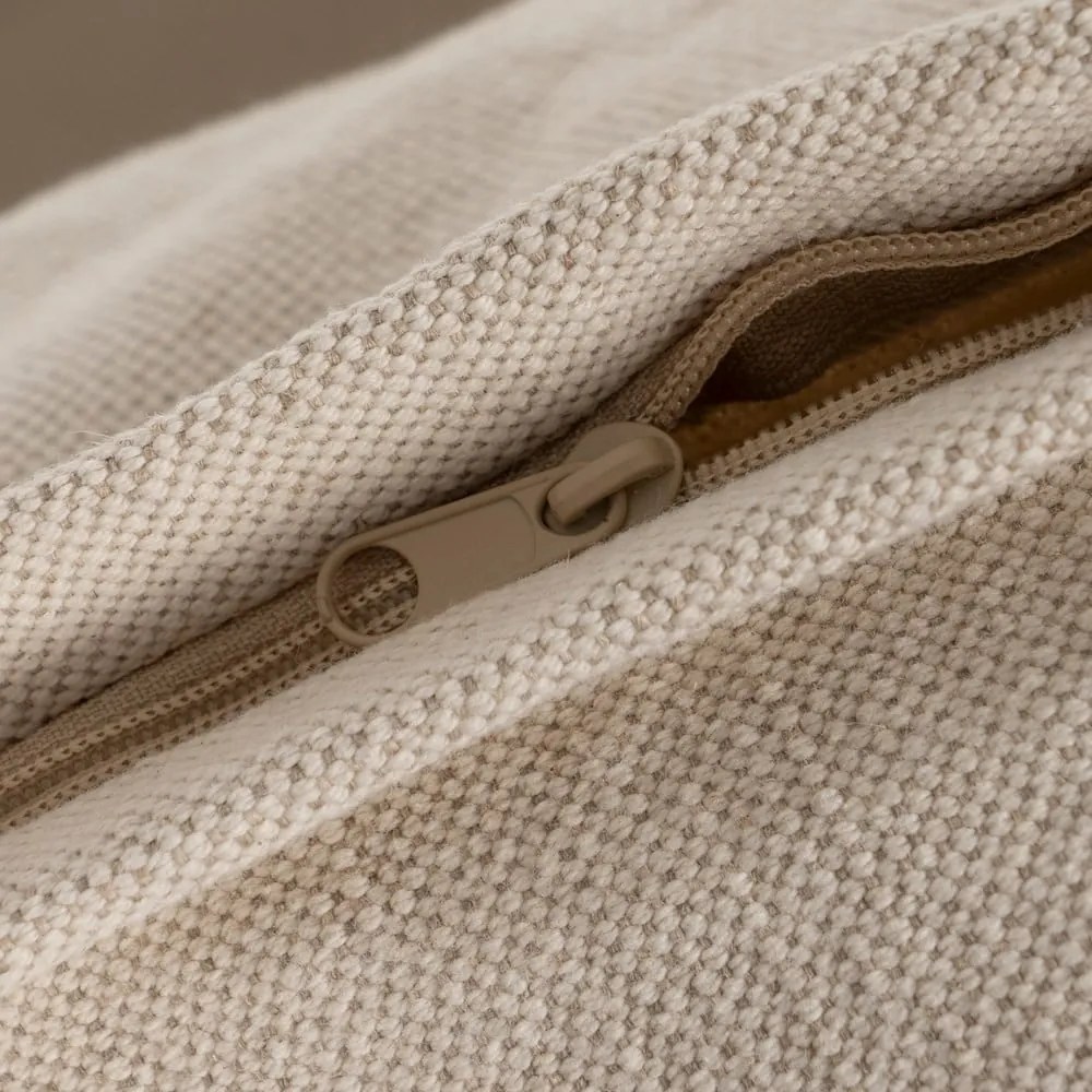 Krémszínű len kanapé 200 cm – Ixia