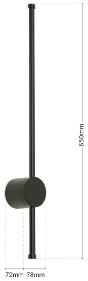 Orion WA 2-1473 - LED fürdőszobai tükörmegvilágítás FERDINAND LED/12W/230V IP54 fekete