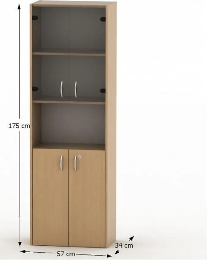 Vitrines könyvespolc, bükk, TEMPO ASISTENT 2 NEW 004