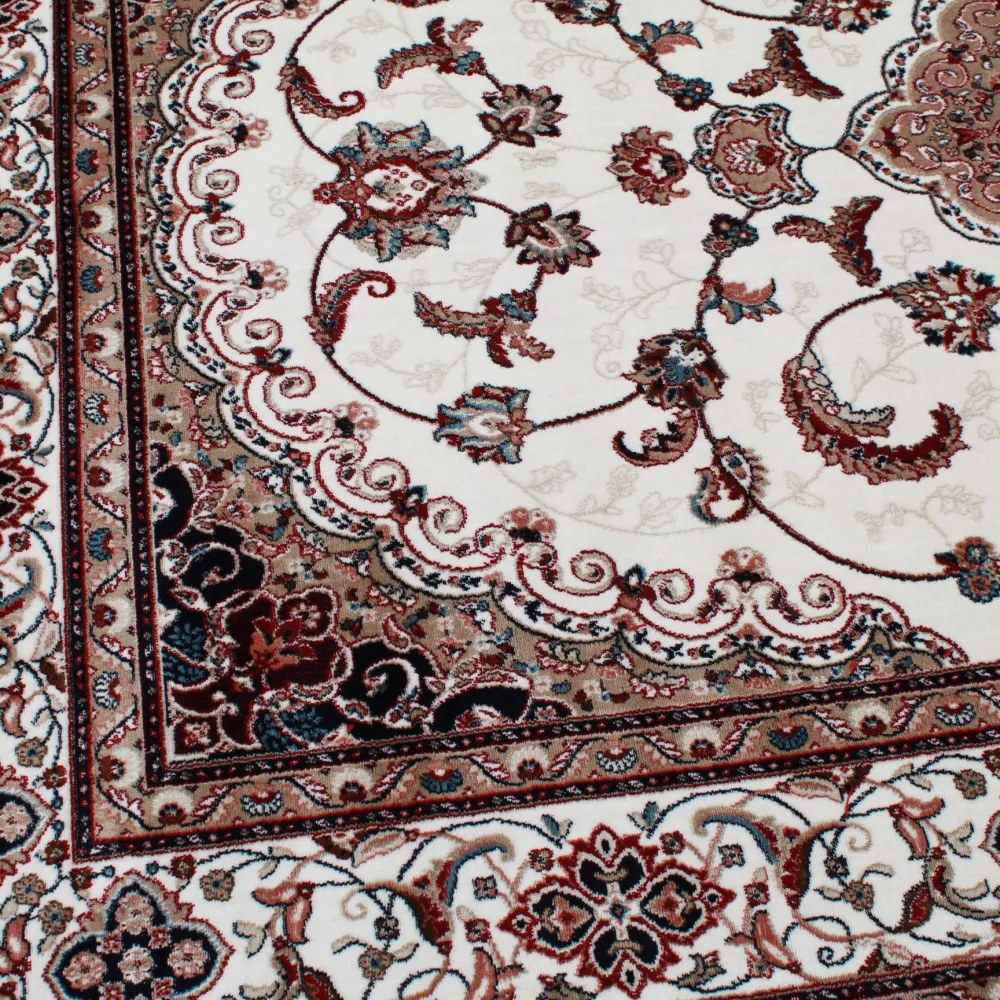 Gépi perzsa szőnyeg bézs Isfahan 160x230 klasszikus nappali szőnyeg