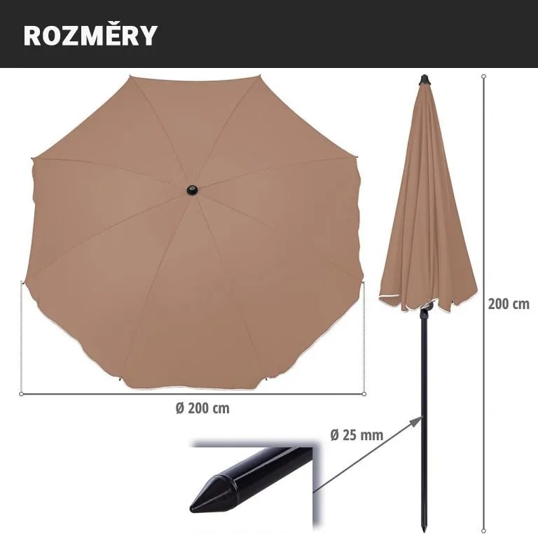 STILISTA Kerti napernyő Ø 180 cm antracit