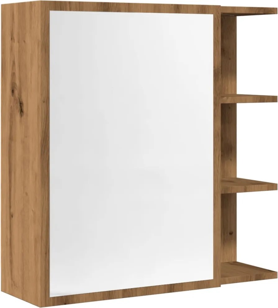 vidaXL kézműves színű szerelt fa tükrös szekrény 62,5 x 20,5 x 64 cm