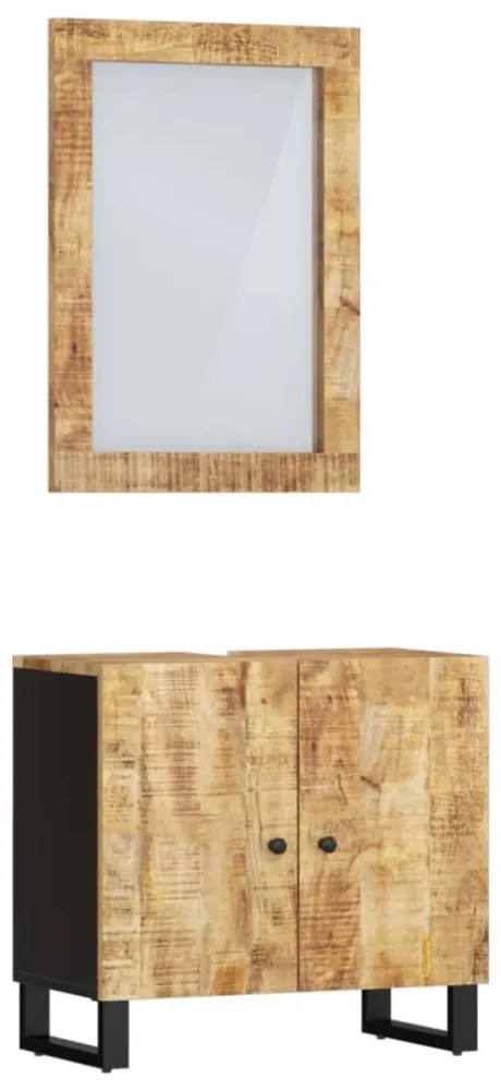 2 részes tömör mangófa fürdőszobai bútorszett