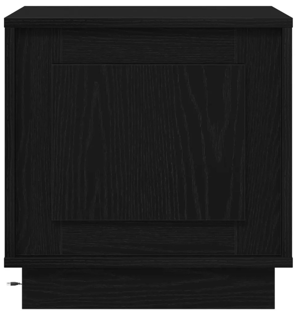 Éjjeli szekrény LED világítással 2 db Fekete tölgy 44x34,5x45 cm