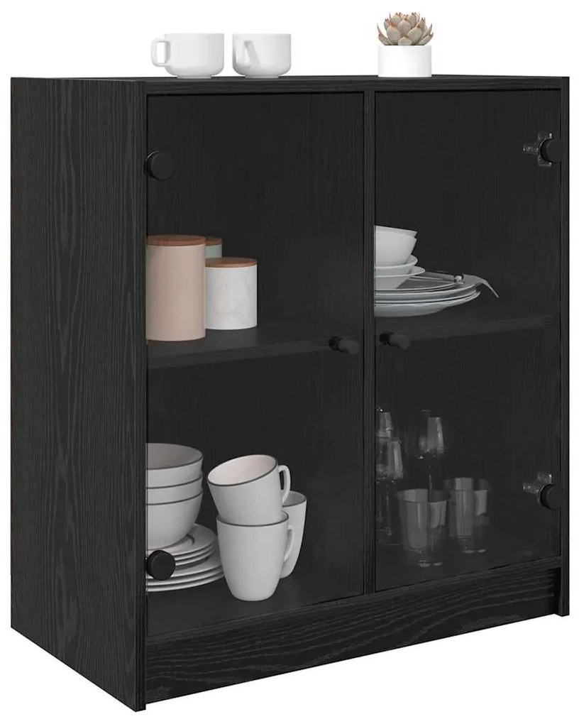 Oldalsó szekrény Fekete tölgy 68 x 37 x 75,5 cm Faanyag