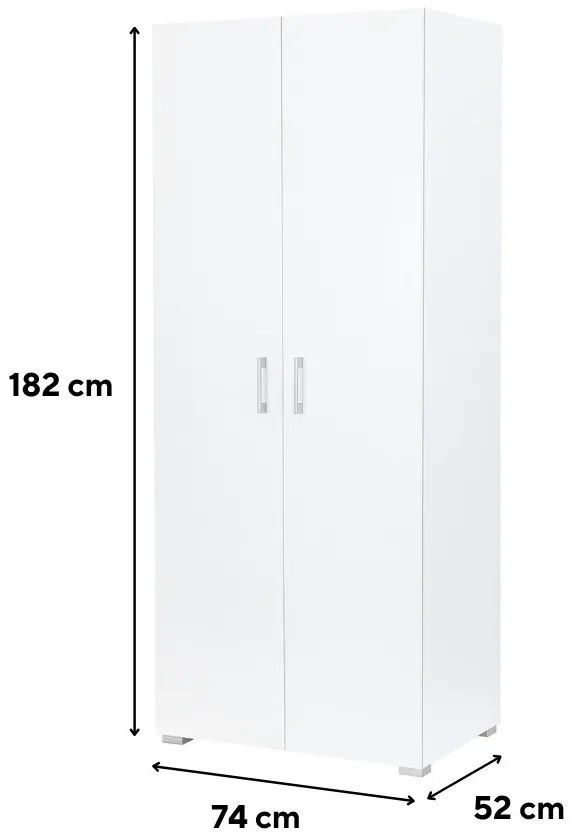 Family ruhásszekrény 74x182 cm fehér