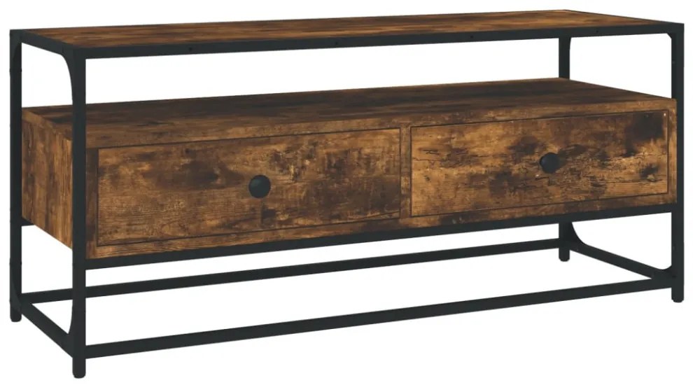 füstös tölgy színű szerelt fa TV-szekrény 100 x 35 x 45 cm