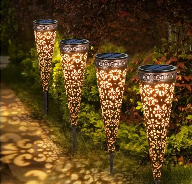 3 db vintage stílusú fém napelemes lámpa