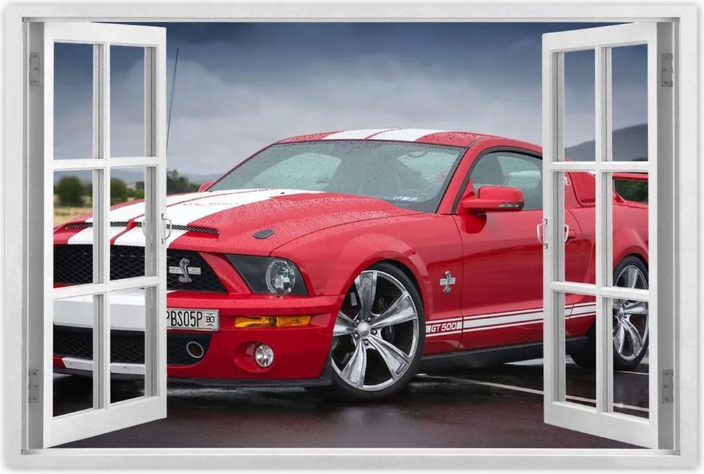 Poszter 60x40 Piros Ford Mustang Usa