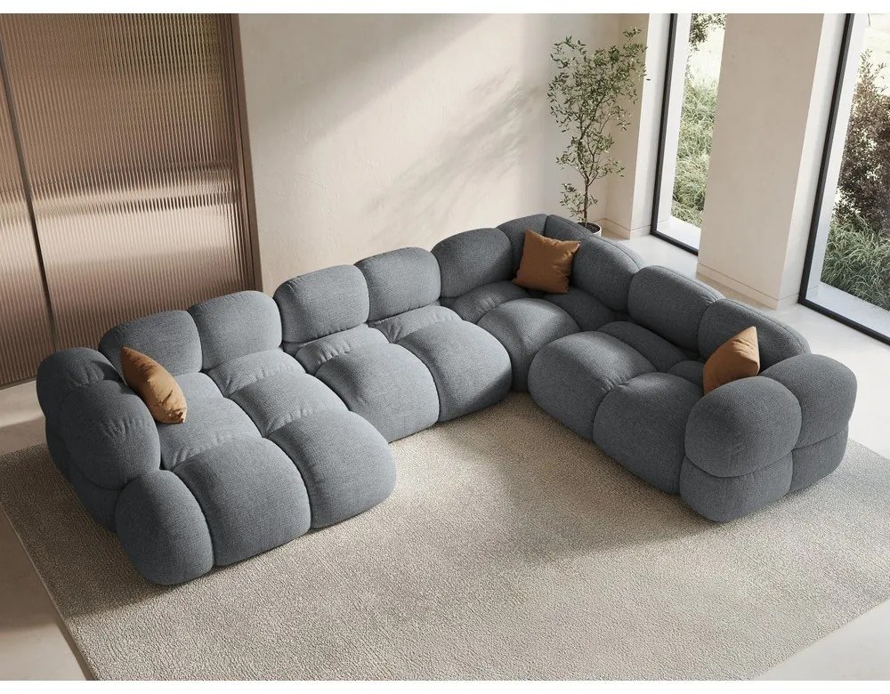 Szürke sarokkanapé (jobb oldali-U alakú) Loretto – Cosmopolitan Design