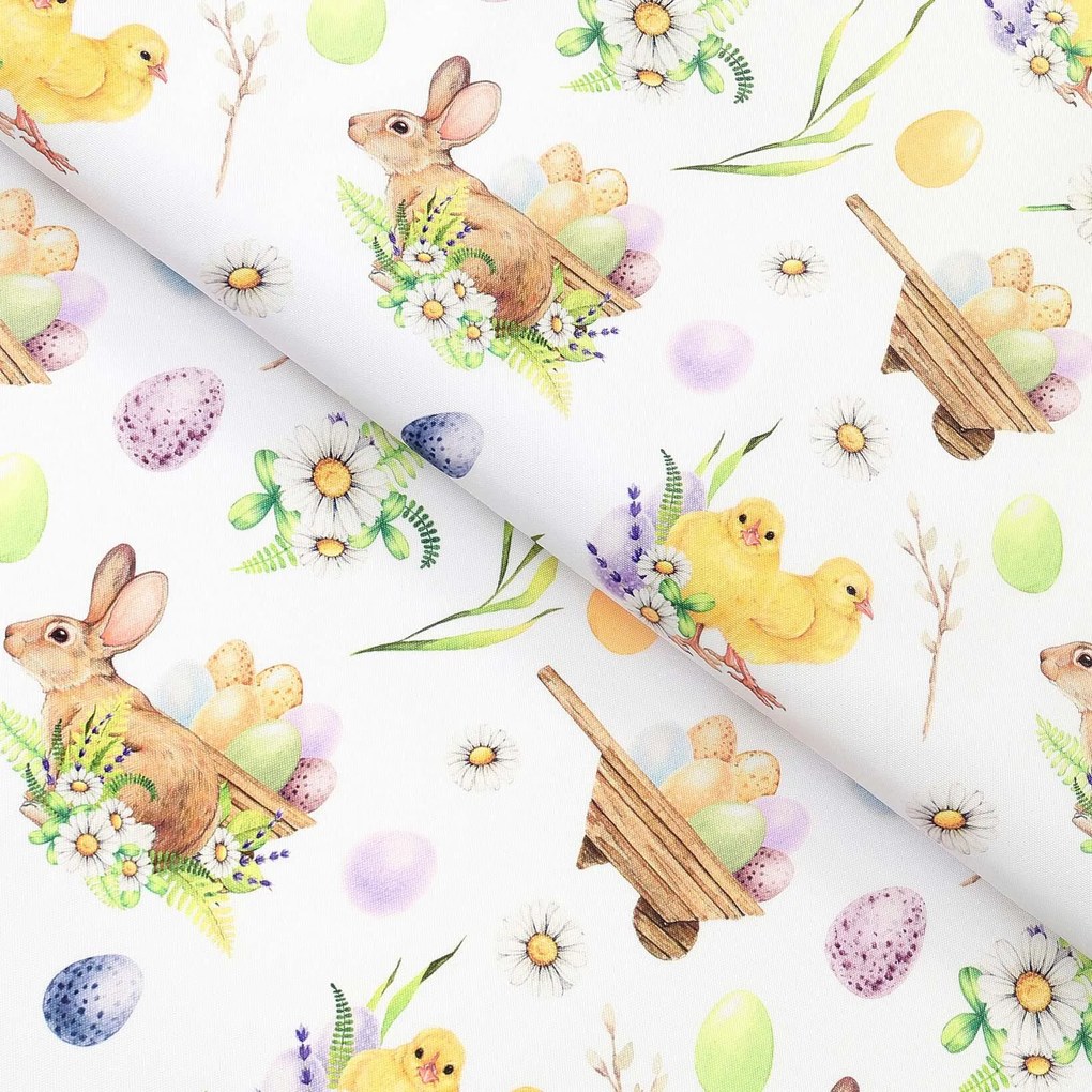 Goldea húsvéti teflon szövet terítőknek - húsvéti szimbólumok 160 cm