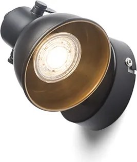 RENDL ROSITA I nástěnná černá/zlatá 230V LED GU10 9W