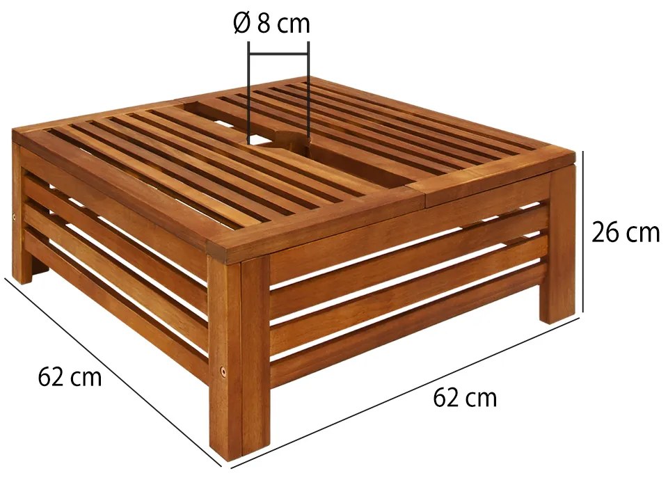 Deuba Esernyőállvány borító 62x62x26 cm - akácfa
